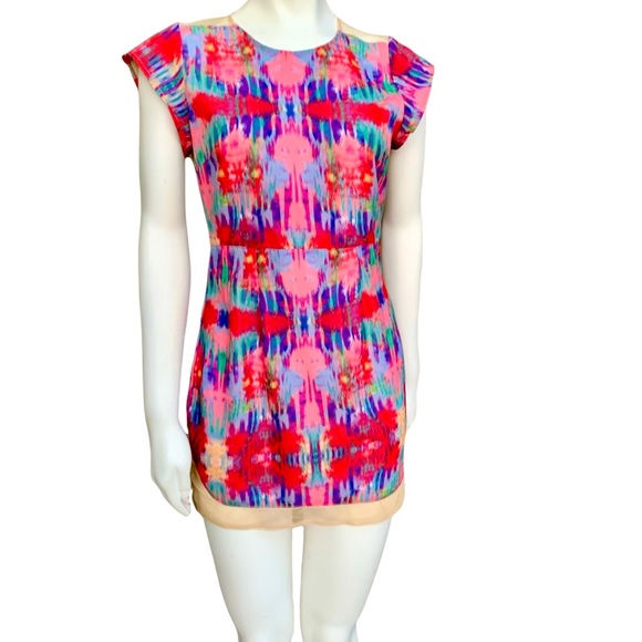 Nasty Gal multicolour mini dress with mesh detail - Picture 9 of 10